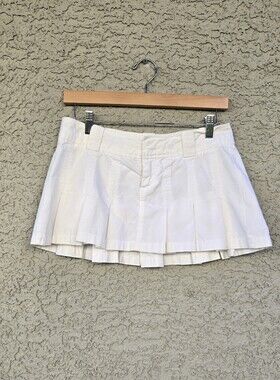 Abercrombie & Fitch Vintage Y2K White Pleated Mini Skirt 2000's